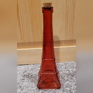 Red Glass Eiffel Tower Bud Vase